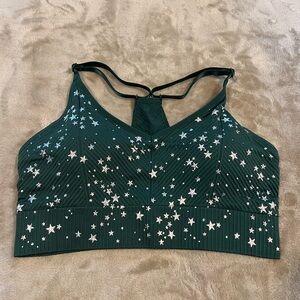 Green Bralette with Star Pattern